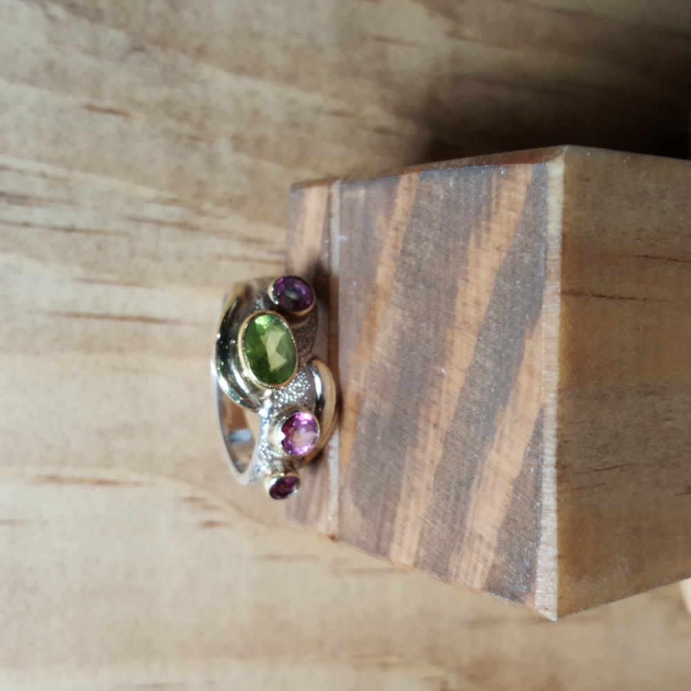 Multi-Gemstone Ring In Sterling Silver - image 1